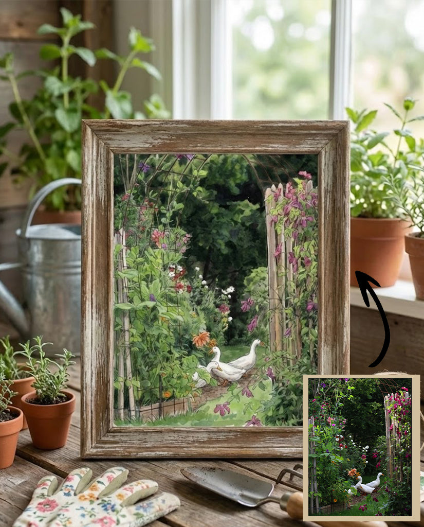 Custom Landscape & Flower Pot Portrait – Watercolor Plant Illustration (Digital Download)