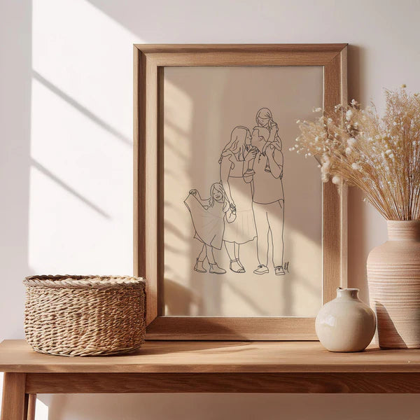 Custom One Line Drawing Digital Download