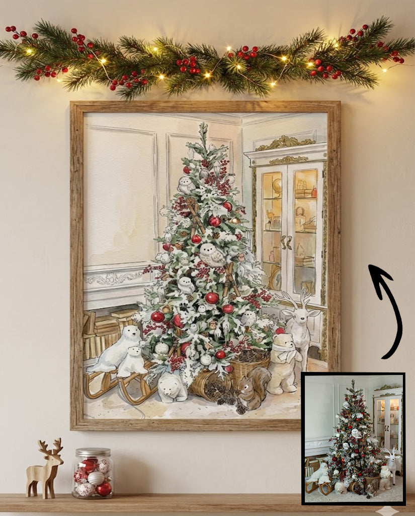 Custom Christmas Tree Portrait – Watercolor Holiday Keepsake (Digital Download)
