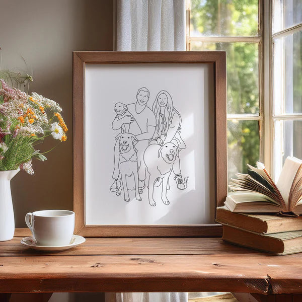 Custom One Line Drawing Digital Download