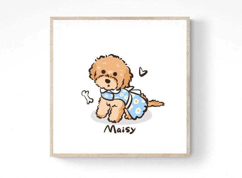 Custom Kawaii Pet Doodle – Cute Chibi Style Portrait (Digital Download)