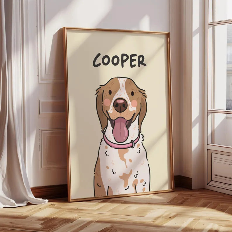 Custom Cartoon Pet Portrait – Fun Doodle Style Illustration (Digital Download)