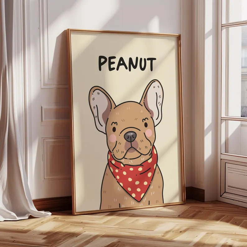 Custom Cartoon Pet Portrait – Fun Doodle Style Illustration (Digital Download)