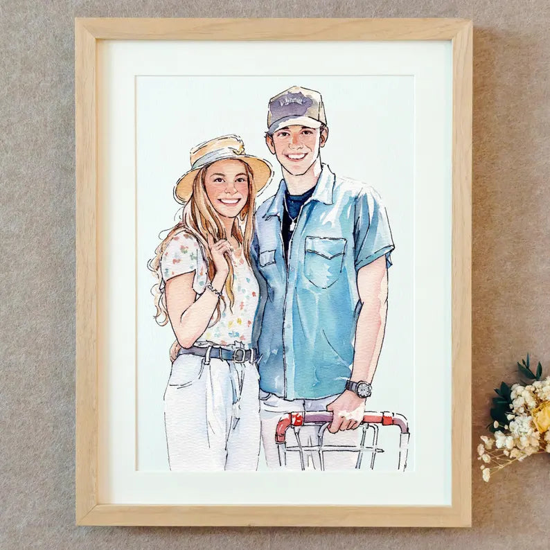 Custom Family Portrait – Watercolor Style from Photo (Digital Download)