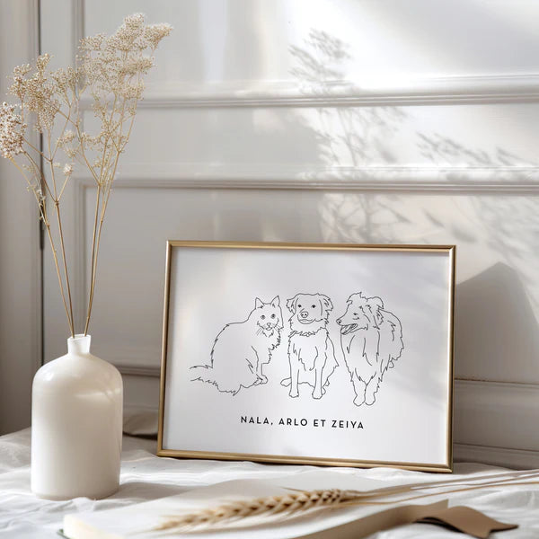 Custom One Line Drawing Digital Download